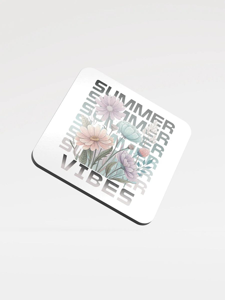 Summer Vibes Boho Flowers Blooms Glossed Coaster product image (2)