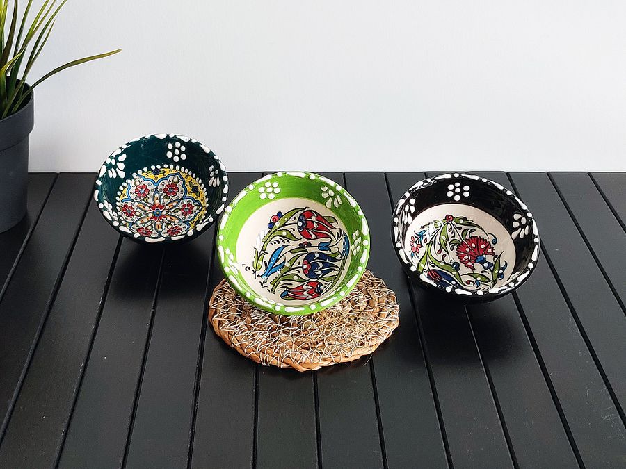 Ceramic set of 3 snack bowls, small — handmade pottery product image (5)