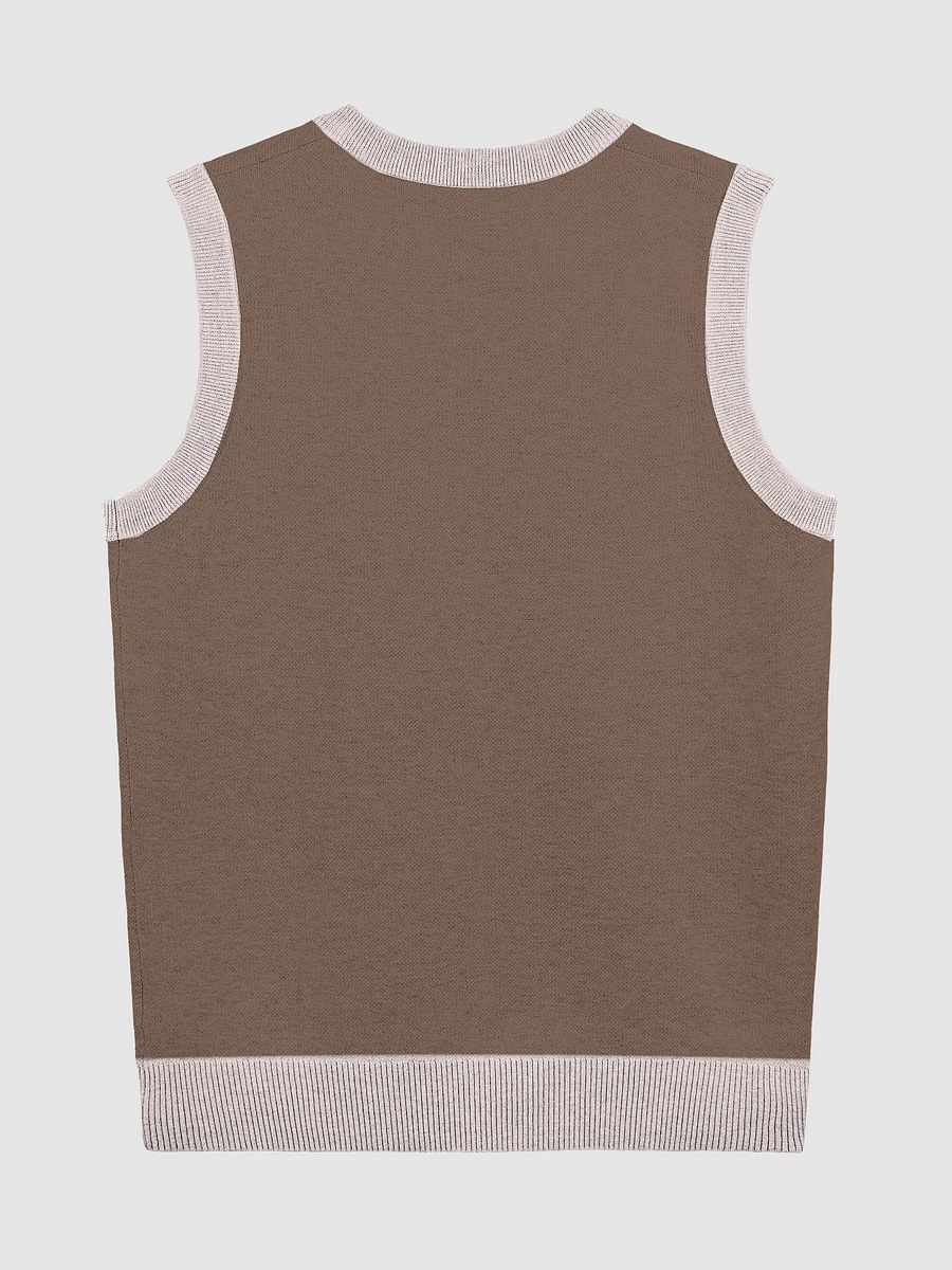 PLEASE DON'T MAKE ME TALK (light pink and brown) knitwear vest product image (6)
