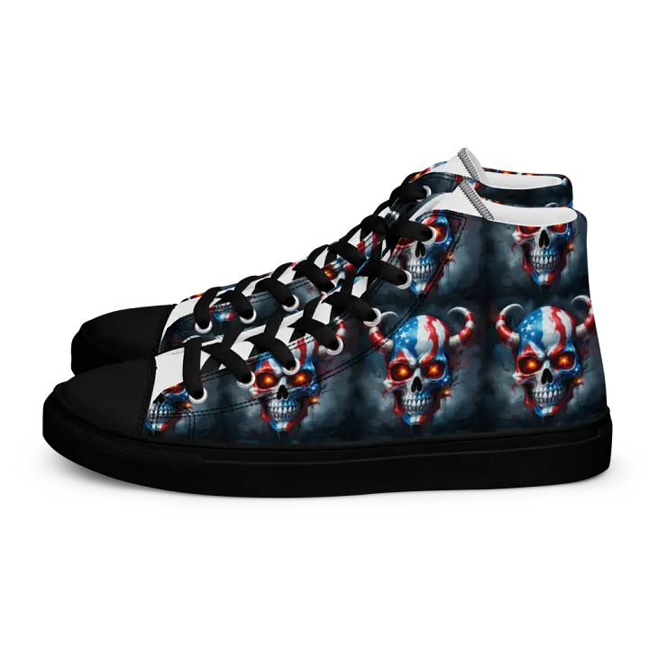 Patriotic Skulls High Top Canvas Shoes product image (1)