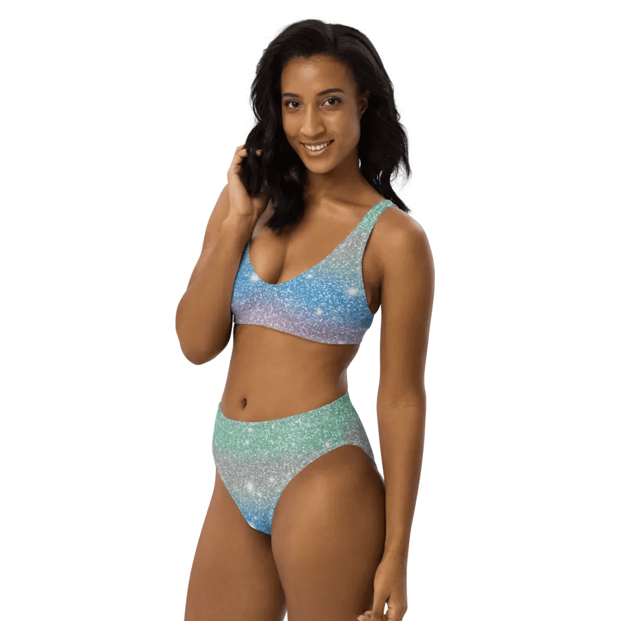 Glitter Unicorn Texture Design High Waisted Bikini (10) product image (10)