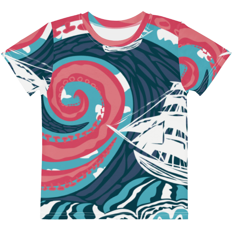 Girls' | Little Kids Size T-Shirt | Bold Blooms on White | Vibrant Floral Tee for Joyful Days product image (5)