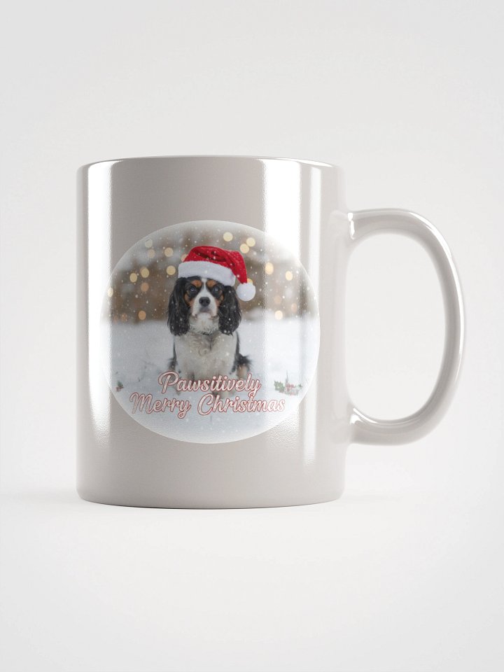 White Glossy Mug with Baxter Pawsitively Merry Christmas product image (4)