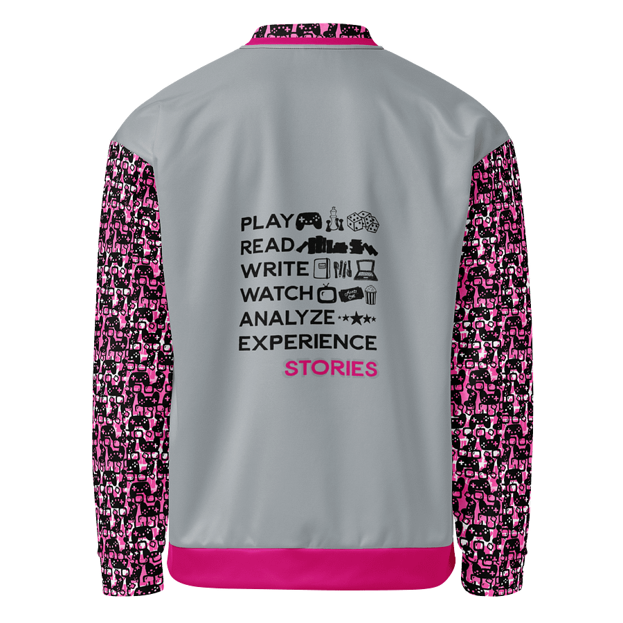 Experience Stories Unisex Bomber Jacket (Pink, Gray, and Black) product image (1)