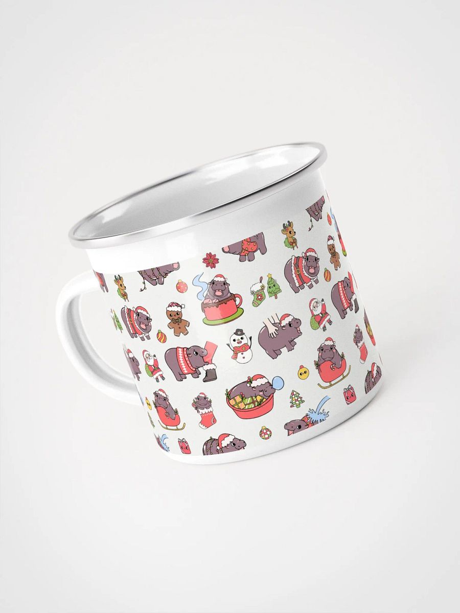 MOODENG'S CHRISTMAS PATTERN ENAMEL MUG product image (4)