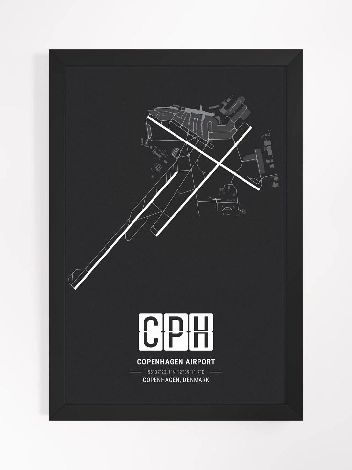 Framed Airport CPH Premium Map On Matt Paper product image (1)