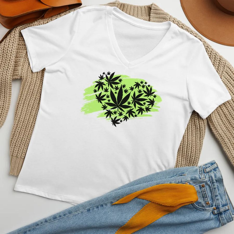 Canna Love Silhouette Relaxed V-Neck Tee product image (7)