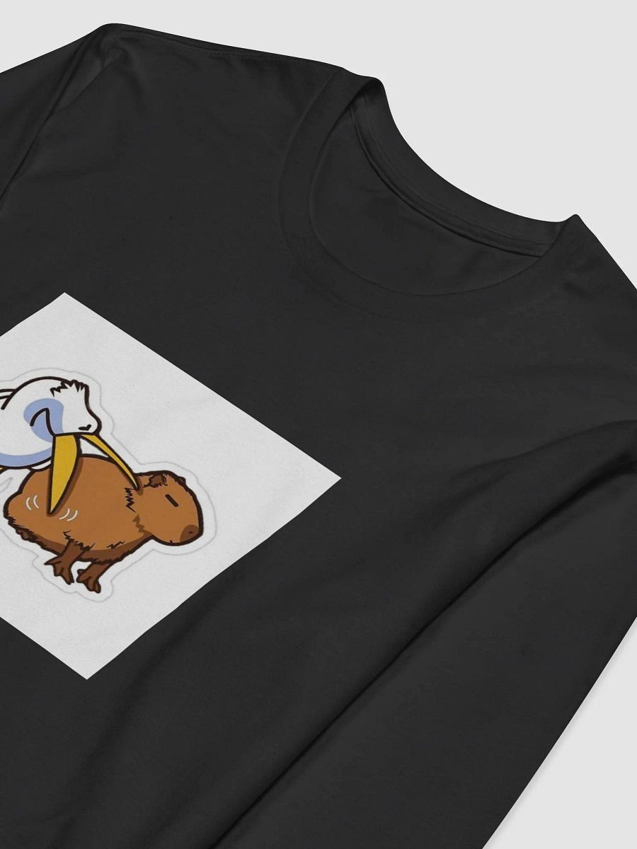 Meme Pelican and Capybara Cartoon Long Sleeve Shirt product image (8)