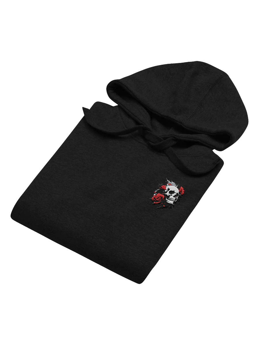 Rose-Adorned Skull Left Embroidered Hoodie product image (4)