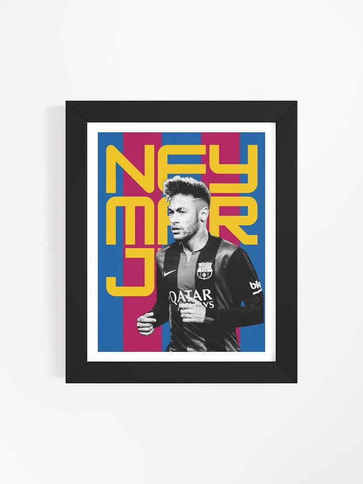 Neymar Jr BW Barcelona Name Art Framed Print product image (2)