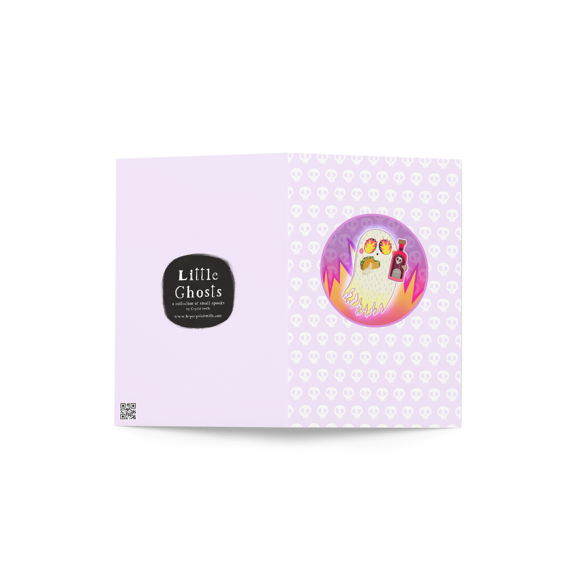 Pastel Little Ghost Hot Sauce Taco - Greeting Card product image (5)