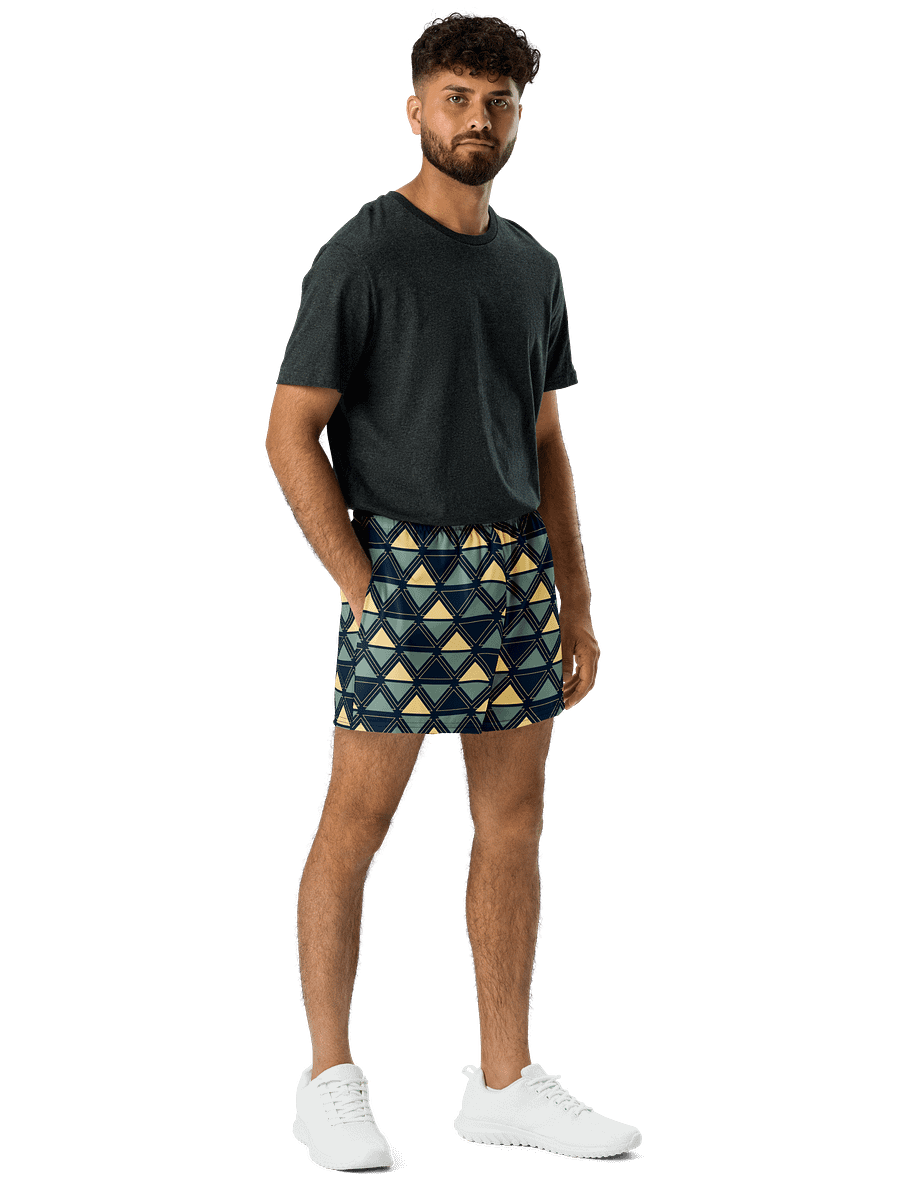 Triangulated Night Geometric All Over Print Athletic Short Shorts product image (3)