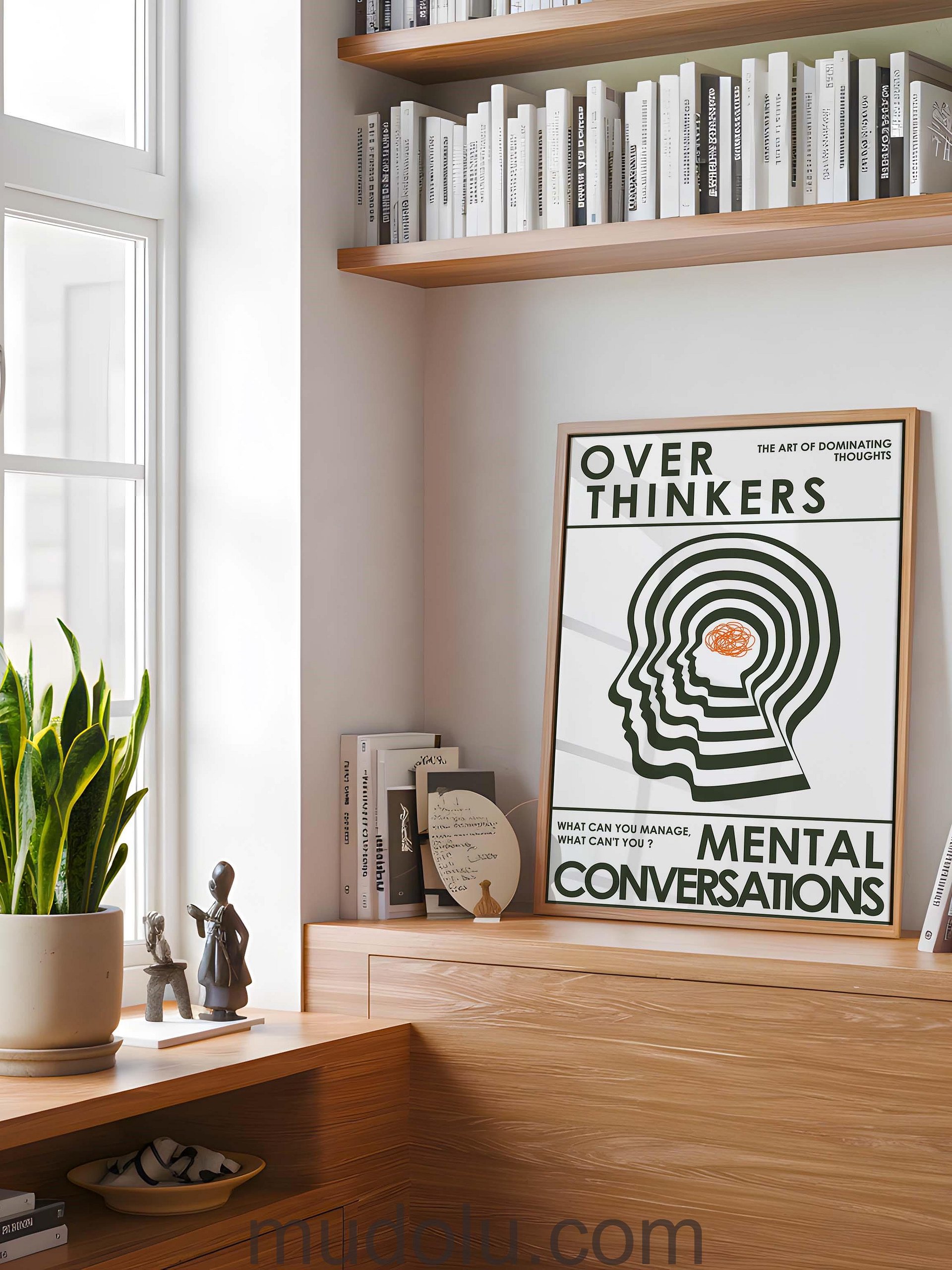 OverThinkers Wall art Poster White Green product image (3)