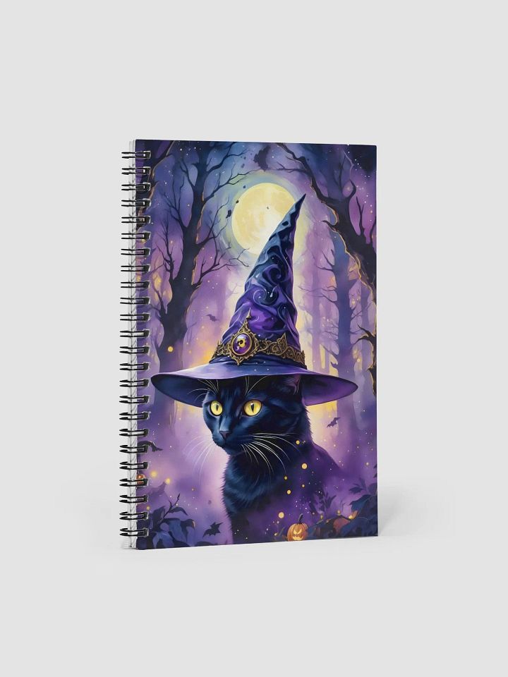 Black Cat In Wizard Hat Spiral Notebook product image (1)