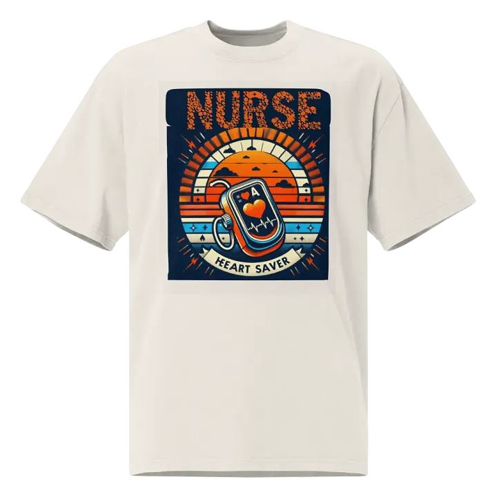 Heart Saver Retro Nurse Oversized Tee product image (1)