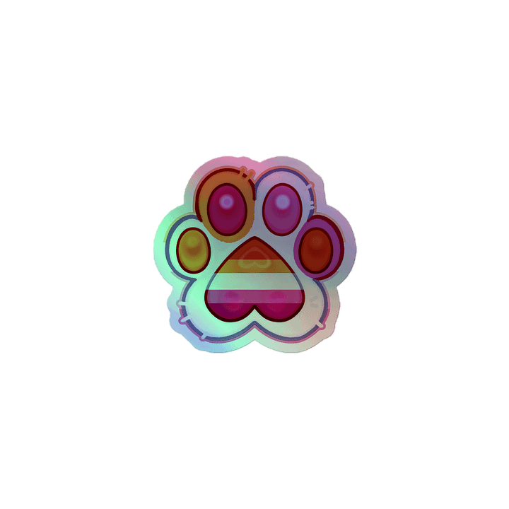Lesbian Pride Paw Print Holographic Kiss Cut Sticker product image (1)