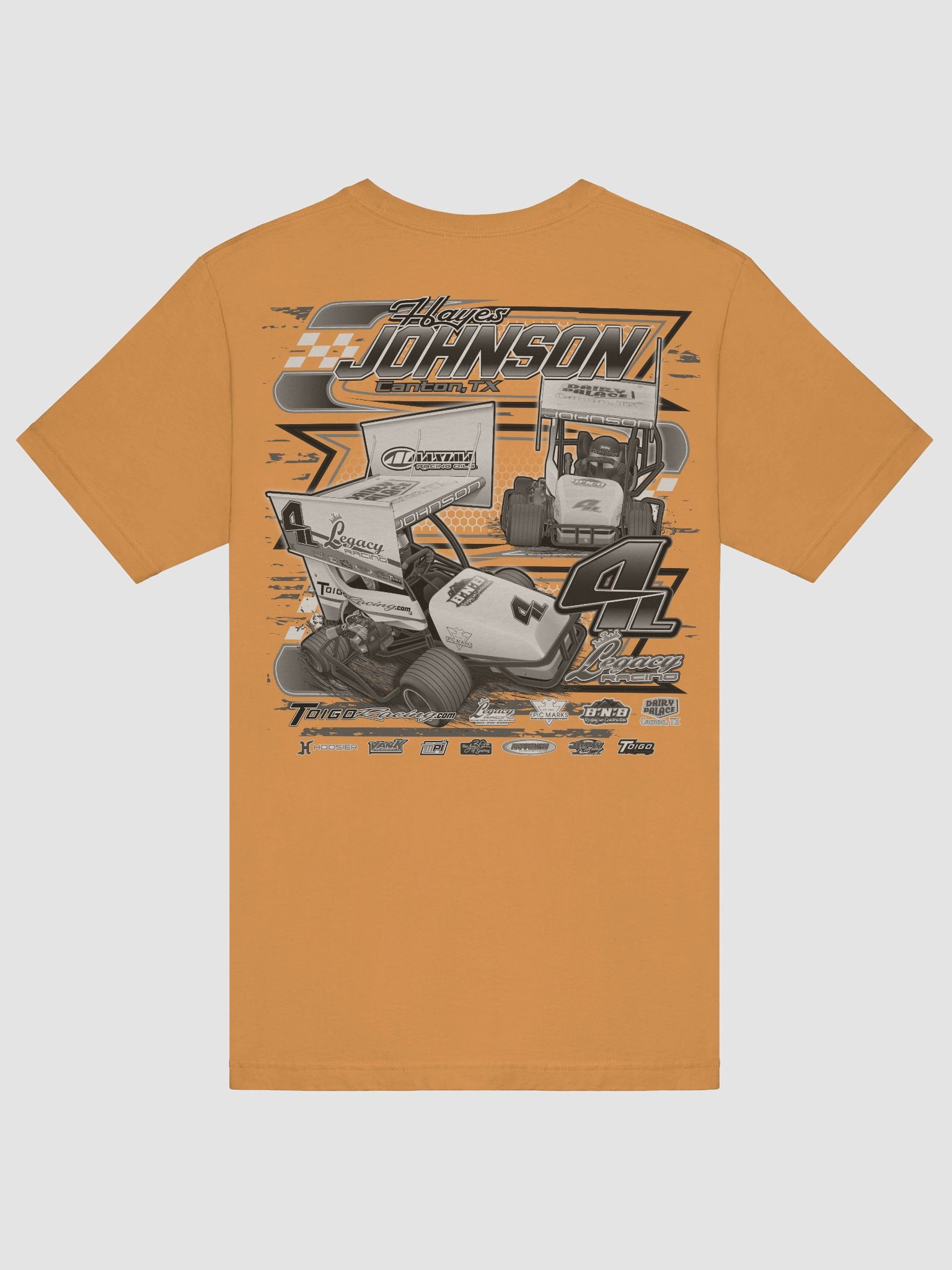 Hayes Johnson 4L Racing Tee W/Black and White Graphic product image (52)