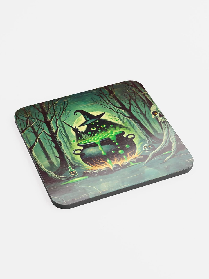 Cauldron Monster Stirring Witch's Brew Cork Coaster product image (2)