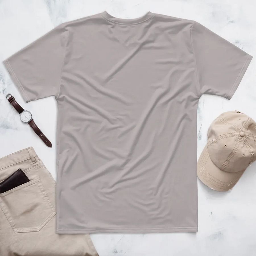 Plain Gray True Summer Men's Crewneck Polyester Heavyweight Premium T-Shirt by Treasure Pie product image (2)
