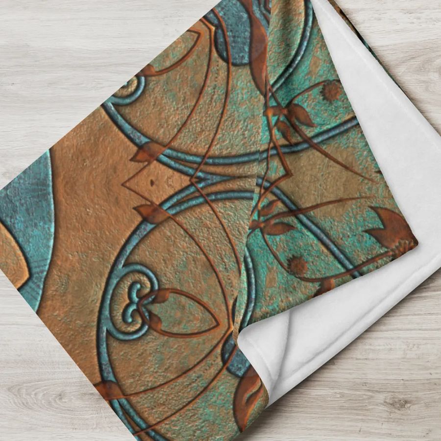 Copper Patina Kaleidoscope Throw Blanket product image (17)