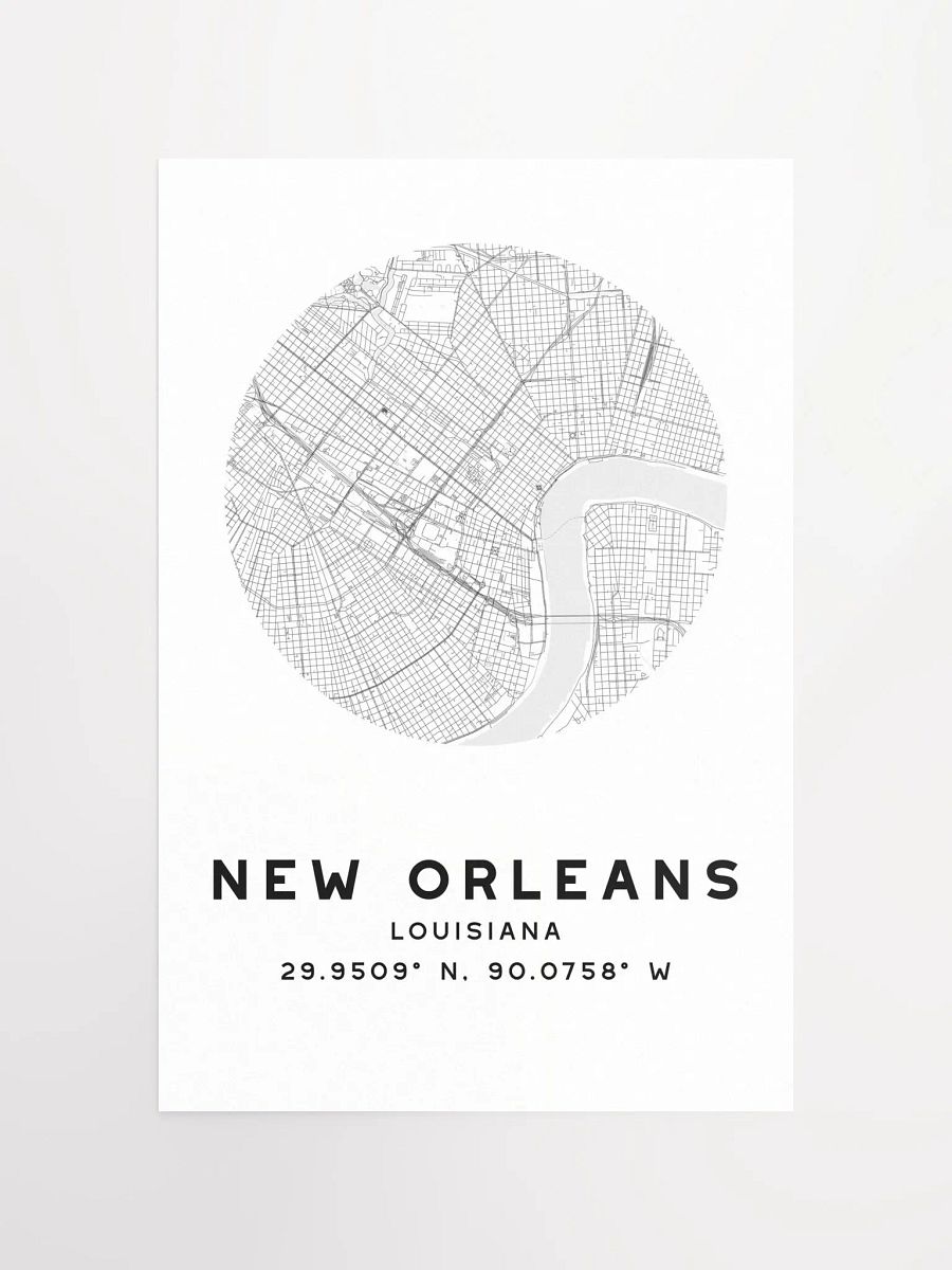 New Orleans Street Map Poster – White Minimalist Circular City Art product image (4)