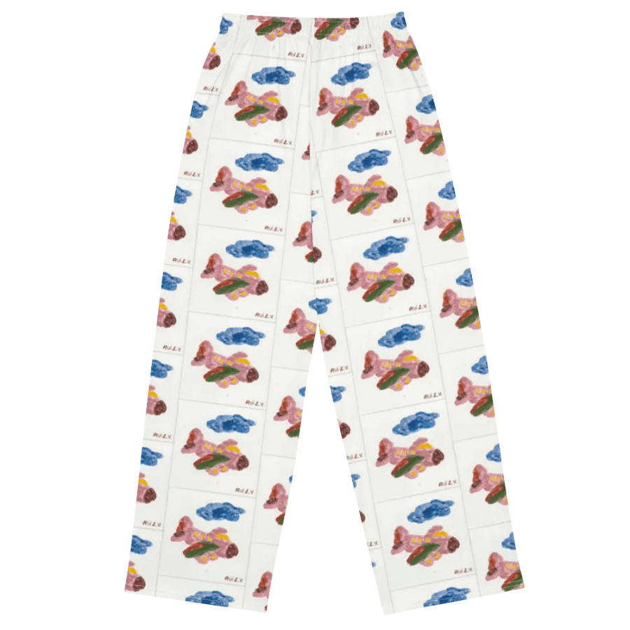 Kid Airplane (All-Over Print Unisex Wide-Leg Pants) product image (4)