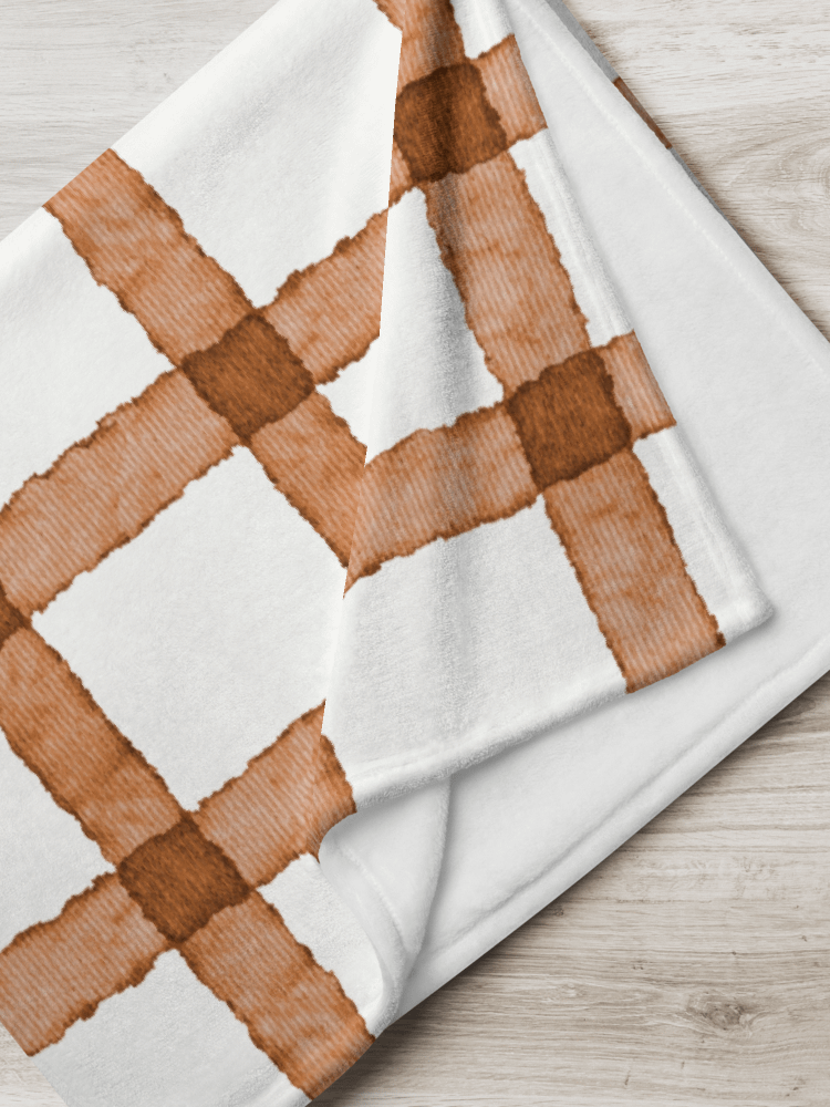 COZY GINGHAM CINNAMON BLANKET IN TWO SIZES product image (4)