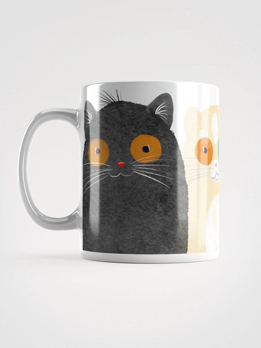 Funny Cartoon Cats White Glossy Mug product image (6)