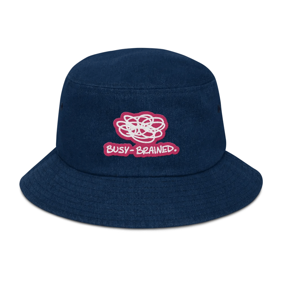 BUSY-BRAINED (pink bubble design 2) denim bucket hat product image (1)