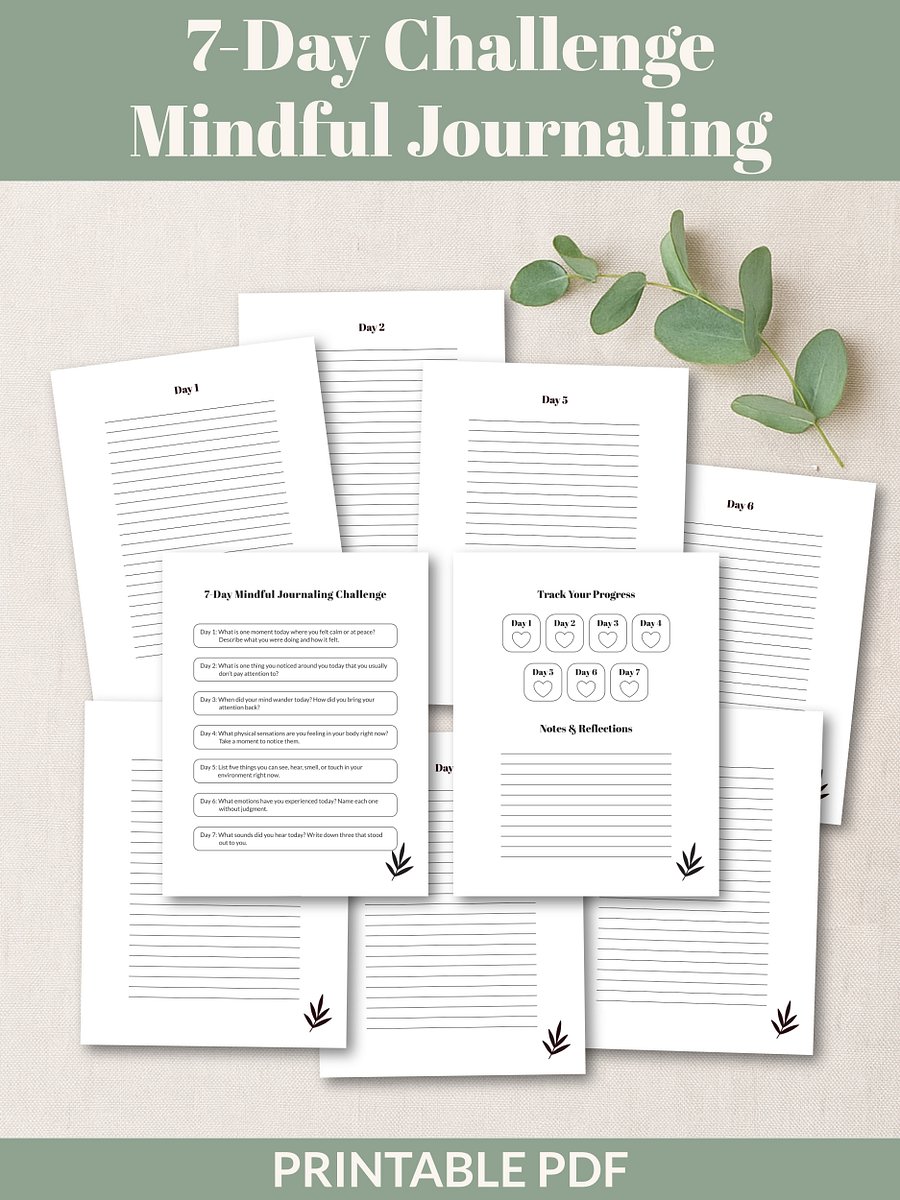 Self-Reflection & Inner Growth Bundle 7-Day Challenges Printable product image (7)