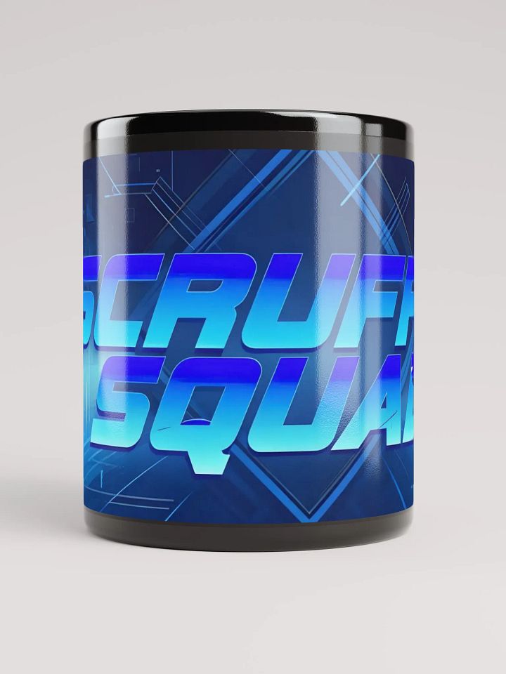 Delightful Black Coffee Cup Featuring the bold 'SCRUFFY SQUAD' design product image (1)