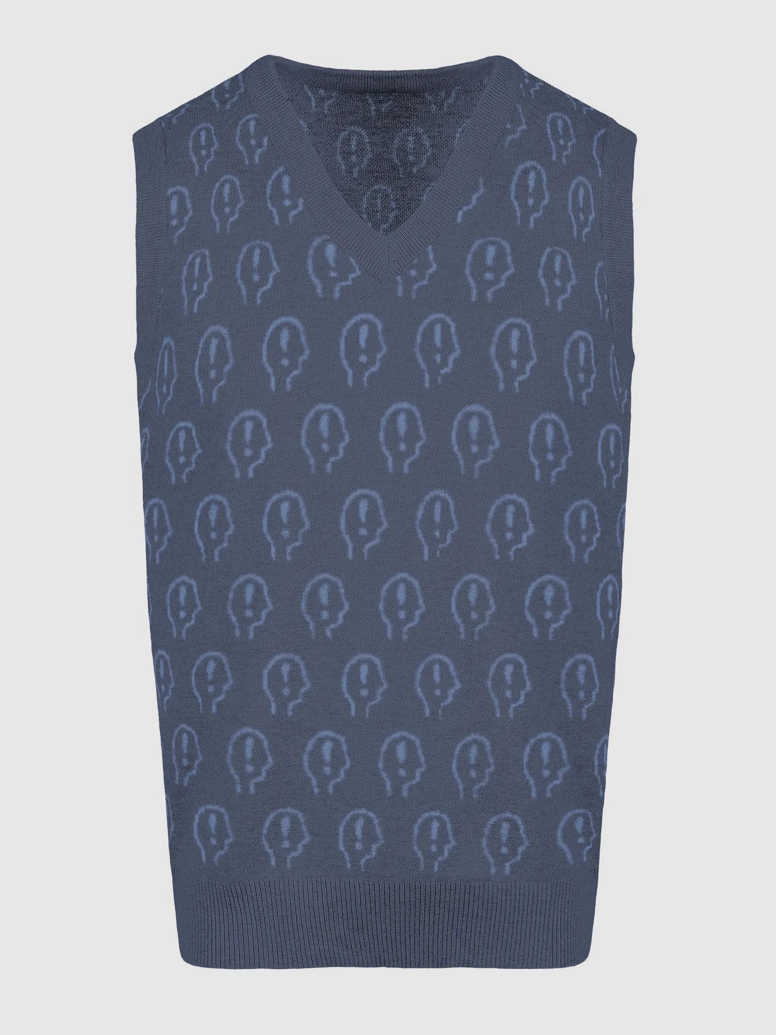 EXCLAIMING MENTALLY (duotone navy) knitwear vest product image (15)