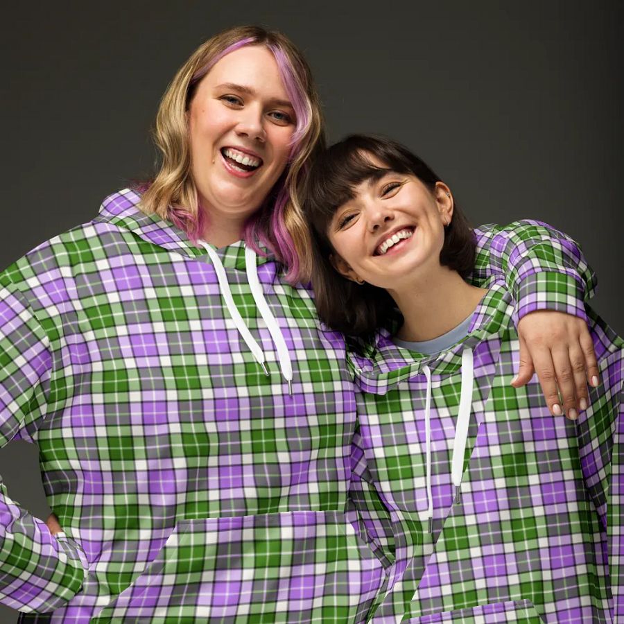 Lavender and Green Plaid Hoodie product image (3)