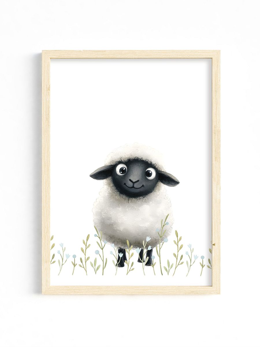 Cute Sheep Farm Nursery Print product image (1)
