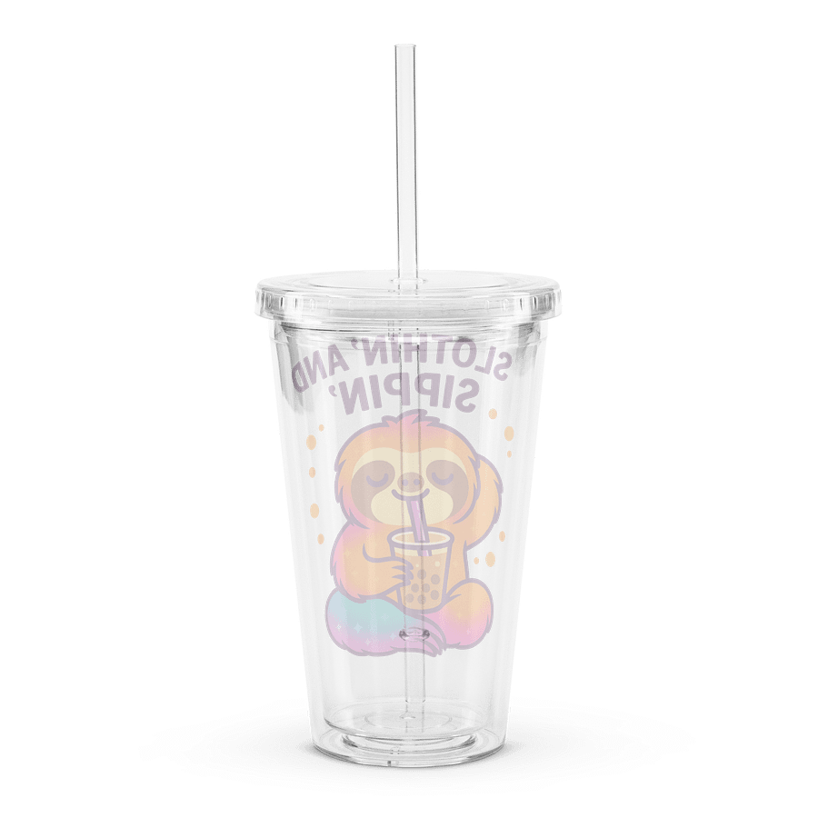 Slothin’ and Sippin’ – Funny Sloth Tumbler | Sloths Having Snacks Collection product image (2)