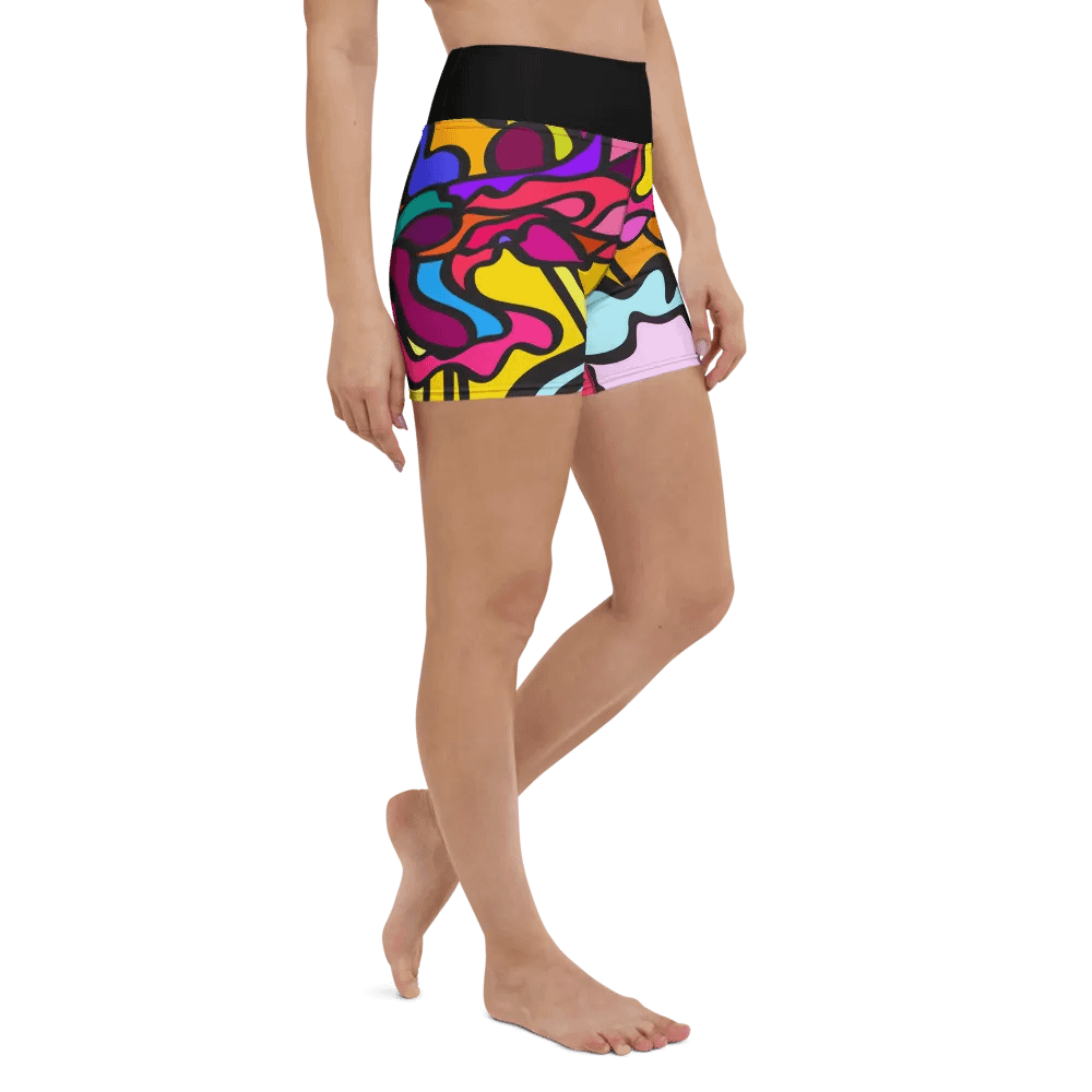 Vibrant Energy Yoga Shorts - Wave at Sunset product image (3)