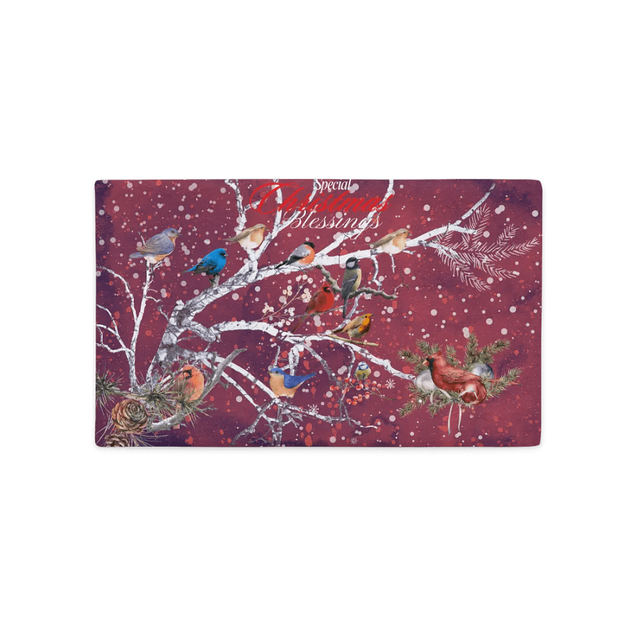Winter Birds Festive Pillow Case for houme decorators moms friends product image (8)