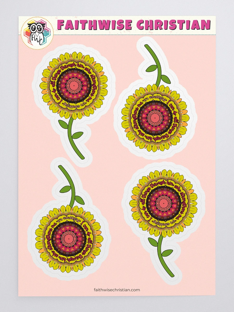 Philippians 4:13 Sunflower Sticker Sheet product image (3)