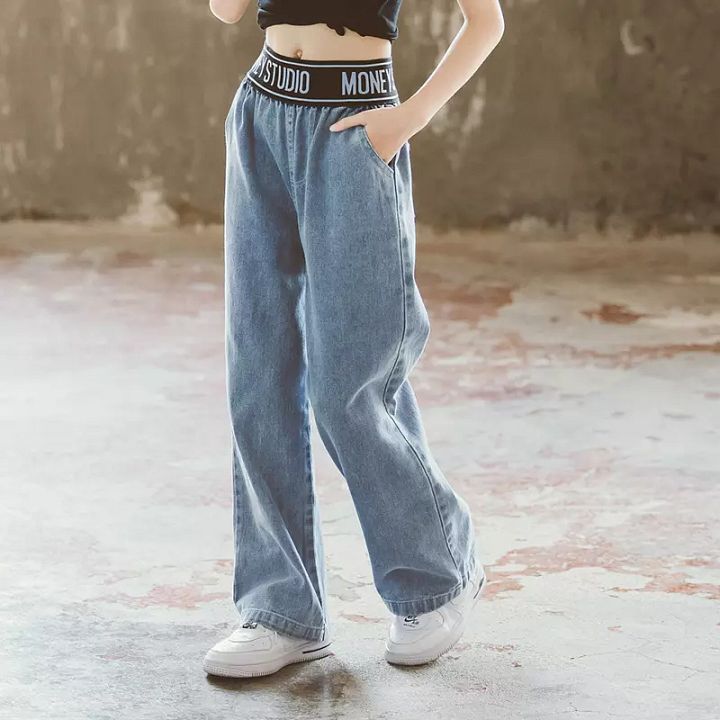 Girls' Spring Jeans New Kid's Spring and Summmer Girls' Wide Leg Pants product image (1)