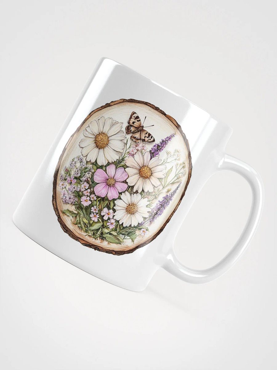 Butterfly Wildflower Round Wood Art Mug product image (4)