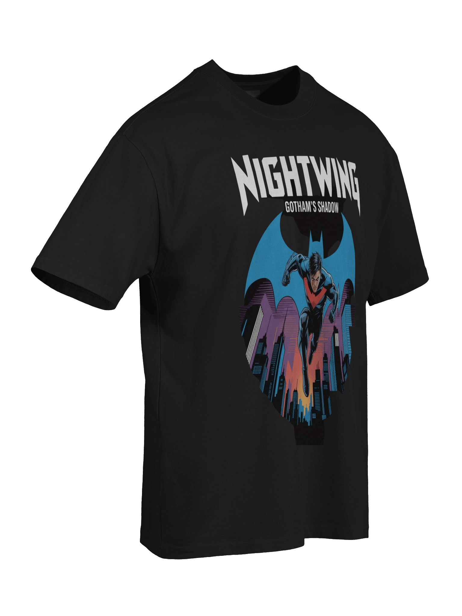 Nightwing Gotham's Shadow Oversized Faded T-Shirt product image (8)