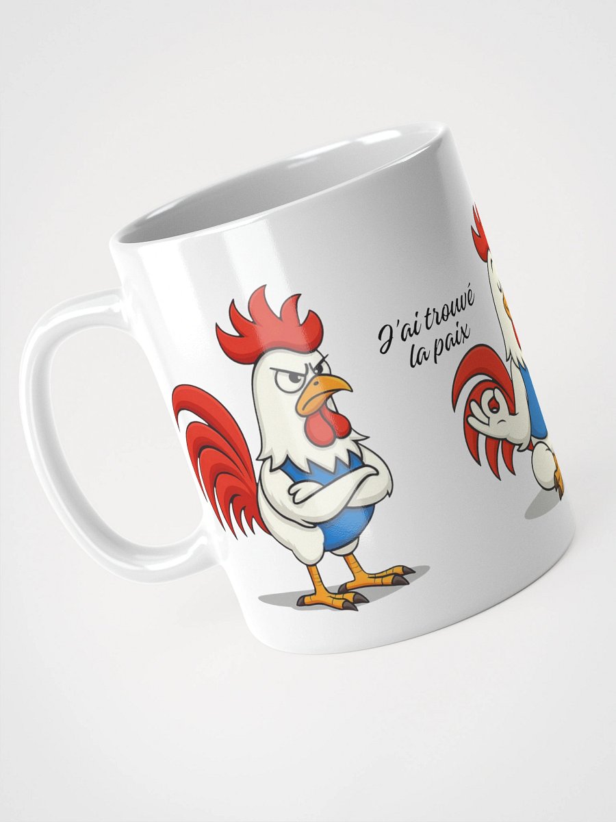 Mug Blanc, Coq Zen - J'ai trouvé la paix et Respire - Cadeau Humour Français Zen product image (1)