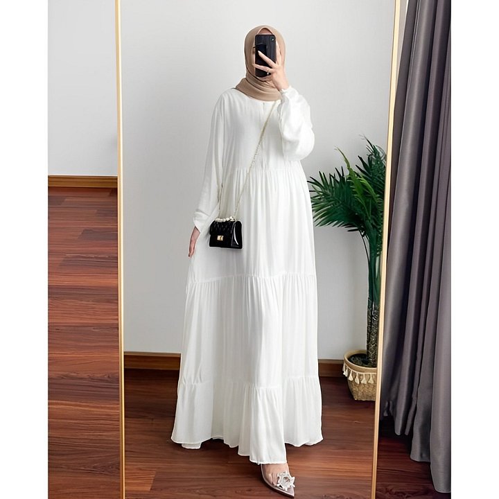 Muslimah Dewasa Inner Dress Rempel Buksui Maki Lengan Panjang Casual - Model Terbaru - Gamis product image (2)
