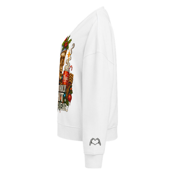 Funny Christmas Skeleton Sweatshirt – “Ho Ho Holy Sh** What a Year” Holiday Sweater – Santa Skull Xmas Pullover – Edgy Adult Christmas Gift –Retro Sweatshirt product image (2)