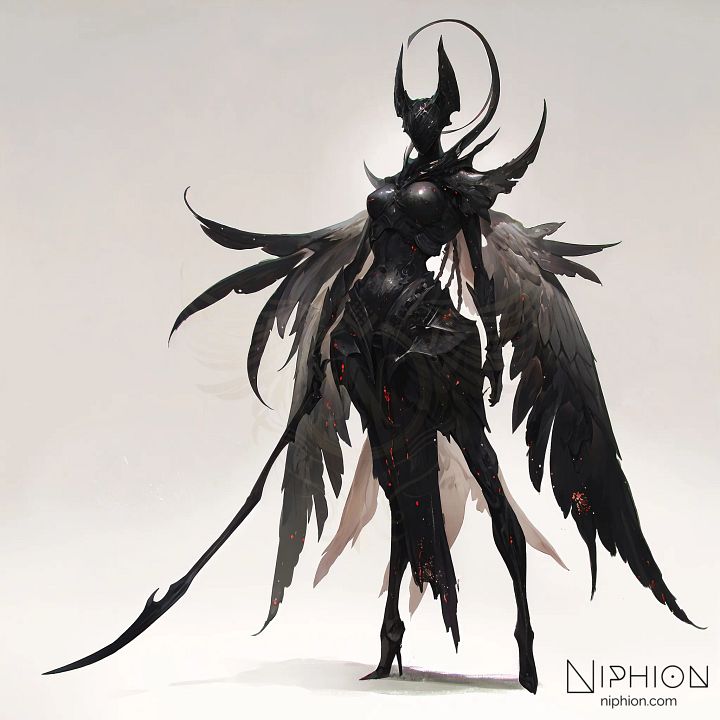 High-Resolution Digital Art – Abyssal Seraph, Character Design #11 product image (1)