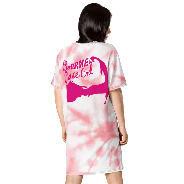 BOURNE to Cape Cod™ | Coastal Dream T-Shirt Dress | Pink & White Tie-Dye | Beachy-Chic & Bold product image (2)