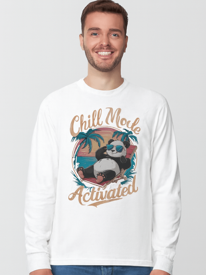 Chill Mode Activated Panda Long Sleeve T-Shirt product image (1)