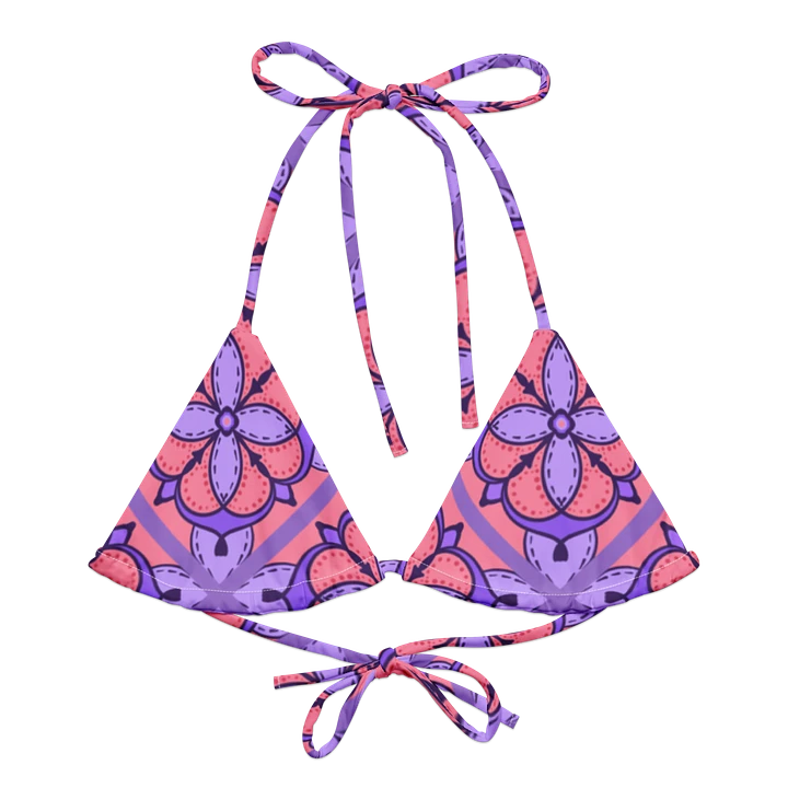 Peach and Lilac Symmetry Pattern String Bikini Top product image (1)