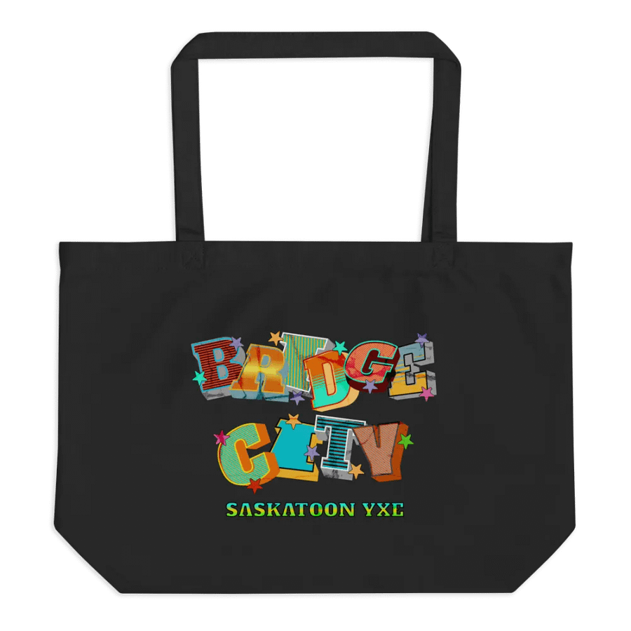Bridge City Saskatoon Saskatchewan YXE Vibrant Cityscape Tote product image (1)