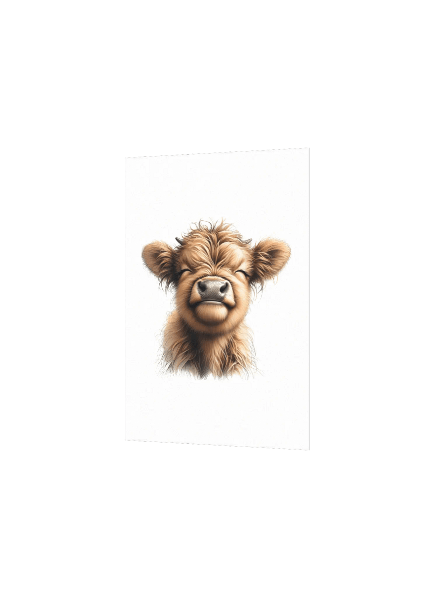 Smiling Fluffy Highland Cow Nursery Print product image (2)